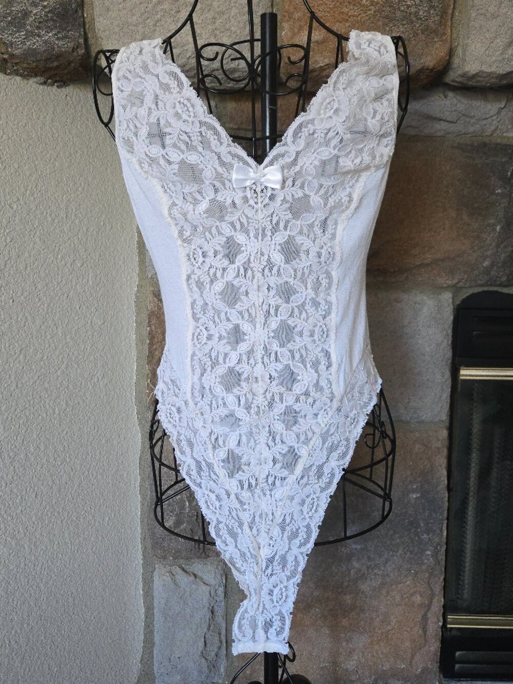 Vintage High-Leg Lace Teddy Lingerie